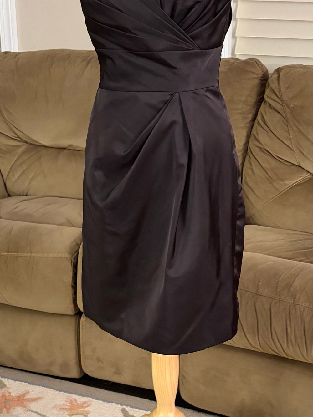 Arden B Black Satin Midi Skirt